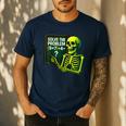 Solve The Problem Skeleton Teacher Halloween Math Six Seven Men's Casual T-Shirt Navy Solve The Problem Skeleton Teacher Halloween Math Six Seven Men's Casual T-Shirt Navy