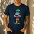 SPED Squad Elf Teacher Matching Christmas Party Pajama Men's Casual T-Shirt Navy