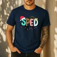 SPED Squad Special Education Teacher Autism Christmas Women Men's Casual T-Shirt Navy