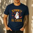 Spooky ESL Teacher Ghost Halloween School Women Men's Casual T-Shirt Navy Spooky ESL Teacher Ghost Halloween School Women Men's Casual T-Shirt Navy
