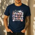 Spooky Music Teacher Halloween Music Teaching Men Women Men's Casual T-Shirt Navy Spooky Music Teacher Halloween Music Teaching Men Women Men's Casual T-Shirt Navy
