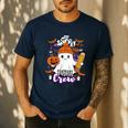 Spooky Para Crew Ghost Halloween Paraprofessional Teacher Men's Casual T-Shirt Navy Spooky Para Crew Ghost Halloween Paraprofessional Teacher Men's Casual T-Shirt Navy
