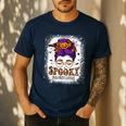 Spooky Paraprofessional Life Halloween Messy Bun Teacher For Men Women Men's Casual T-Shirt Navy Spooky Paraprofessional Life Halloween Messy Bun Teacher For Men Women Men's Casual T-Shirt Navy