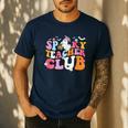 Spooky Teacher Club Halloween Men's Casual T-Shirt Navy