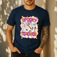Spooky Teacher Ghost Pencil Teacher Halloween Teacher Men's Casual T-Shirt Navy
