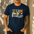 Steam Teacher Science Tech Engineering Arts Maker Men's Casual T-Shirt Navy