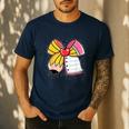 Student Teacher Coquette Bow Pencil Back To School First Day Men's Casual T-Shirt Navy Student Teacher Coquette Bow Pencil Back To School First Day Men's Casual T-Shirt Navy