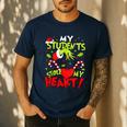 My Students Stole My Heart Teacher Holiday Merry Christmas Men's Casual T-Shirt Navy My Students Stole My Heart Teacher Holiday Merry Christmas Men's Casual T-Shirt Navy
