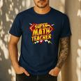 Super Math Teacher Educational Superhero Men's Casual T-Shirt Navy Super Math Teacher Educational Superhero Men's Casual T-Shirt Navy