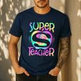 Super Teacher Back To School Apple Tie Dye First Day Men's Casual T-Shirt Navy Super Teacher Back To School Apple Tie Dye First Day Men's Casual T-Shirt Navy