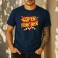 Super Teacher Superhero Back To School Teacher's Men's Casual T-Shirt Navy