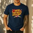 Super Teacher's Assistant Educational Superhero Men's Casual T-Shirt Navy Super Teacher's Assistant Educational Superhero Men's Casual T-Shirt Navy