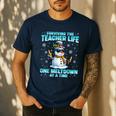 Surviving The Teacher Life Pjs Pajamas Christmas Xmas Teache Men's Casual T-Shirt Navy