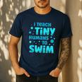 Swimming Teacher I Teach Tiny Humans To Swim Swim Instructor Men's Casual T-Shirt Navy Swimming Teacher I Teach Tiny Humans To Swim Swim Instructor Men's Casual T-Shirt Navy