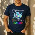 It Takes A Lot Of Sparkle To Be A Teacher Rainbow Fish For Men Women Men's Casual T-Shirt Navy It Takes A Lot Of Sparkle To Be A Teacher Rainbow Fish For Men Women Men's Casual T-Shirt Navy