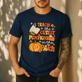 I Teach The Coolest Pumpkins In The Patch Teacher Halloween Men's Casual T-Shirt Navy I Teach The Coolest Pumpkins In The Patch Teacher Halloween Men's Casual T-Shirt Navy