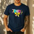 Teach Coquette Bow Teacher Back To School Happy First Day Men's Casual T-Shirt Navy Teach Coquette Bow Teacher Back To School Happy First Day Men's Casual T-Shirt Navy