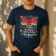 I Teach The Cutest Apples In The Orchard Cute Fall Teacher Men's Casual T-Shirt Navy