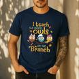 I Teach The Cutest Owls On The Branch Teacher Fall Autumn Men's Casual T-Shirt Navy I Teach The Cutest Owls On The Branch Teacher Fall Autumn Men's Casual T-Shirt Navy