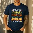 I Teach The Cutest Pumpkins Halloween Teacher Men's Casual T-Shirt Navy I Teach The Cutest Pumpkins Halloween Teacher Men's Casual T-Shirt Navy