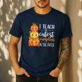 I Teach The Cutest Pumpkins In The Patch Fall Autumn Teacher Men's Casual T-Shirt Navy I Teach The Cutest Pumpkins In The Patch Fall Autumn Teacher Men's Casual T-Shirt Navy