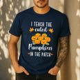 I Teach The Cutest Pumpkins In The Patch Halloween Teacher Men's Casual T-Shirt Navy I Teach The Cutest Pumpkins In The Patch Halloween Teacher Men's Casual T-Shirt Navy