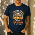 I Teach The Cutest Pumpkins In The Patch Teacher Halloween Men's Casual T-Shirt Navy