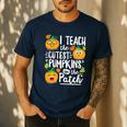 I Teach The Cutest Pumpkins In The Patch Teacher Men's Casual T-Shirt Navy I Teach The Cutest Pumpkins In The Patch Teacher Men's Casual T-Shirt Navy