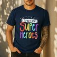 I Teach Future Superheroes Teacher Teaching Men's Casual T-Shirt Navy I Teach Future Superheroes Teacher Teaching Men's Casual T-Shirt Navy