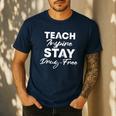 Teach Inspire Stay Drug-Free Red Ribbon Week Teacher Kids Men's Casual T-Shirt Navy