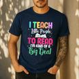 I Teach Little People To Read Reading Teacher For Men Women Girls Kids Men's Casual T-Shirt Navy