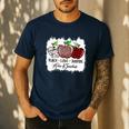 Teach Love Inspire Pre-k Teacher Apple Leopard Red Plain Men's Casual T-Shirt Navy