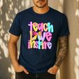 Teach Love Inspire Preppy Back To School Teacher Women Men's Casual T-Shirt Navy Teach Love Inspire Preppy Back To School Teacher Women Men's Casual T-Shirt Navy