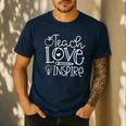 Teach Love Inspire Retro Teacher Kids Back To School Men's Casual T-Shirt Navy Teach Love Inspire Retro Teacher Kids Back To School Men's Casual T-Shirt Navy