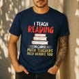 I Teach Reading Because Math Teachers Need Heroes Too Men Women Men's Casual T-Shirt Navy I Teach Reading Because Math Teachers Need Heroes Too Men Women Men's Casual T-Shirt Navy