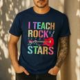 I Teach Rockstars Band Vibes Teacher Rocks My Music Teaching Men's Casual T-Shirt Navy I Teach Rockstars Band Vibes Teacher Rocks My Music Teaching Men's Casual T-Shirt Navy