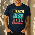 I Teach Second Grade Superheroes Teacher Superhero Men's Casual T-Shirt Navy I Teach Second Grade Superheroes Teacher Superhero Men's Casual T-Shirt Navy