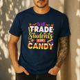 Teacher Cute Will Trade Students For Candy Halloween Costume Men's Casual T-Shirt Navy