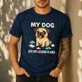 Teacher My Dog Ate My Lesson Plans School Staff Men's Casual T-Shirt Navy Teacher My Dog Ate My Lesson Plans School Staff Men's Casual T-Shirt Navy