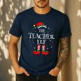 The Teacher Elf Christmas Family Matching Group Xmas Men's Casual T-Shirt Navy The Teacher Elf Christmas Family Matching Group Xmas Men's Casual T-Shirt Navy