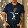 The Teacher Elf Family Matching Group Idea Christmas Men's Casual T-Shirt Navy The Teacher Elf Family Matching Group Idea Christmas Men's Casual T-Shirt Navy