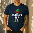 The Teacher Elf Matching Family Christmas Men's Casual T-Shirt Navy