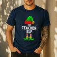 Teacher Elf Matching Family Christmas Women Men Men's Casual T-Shirt Navy Teacher Elf Matching Family Christmas Women Men Men's Casual T-Shirt Navy
