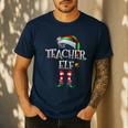 The Teacher Elf Shirt Matching Family Christmas Elf Men Women Kids Men's Casual T-Shirt Navy The Teacher Elf Shirt Matching Family Christmas Elf Men Women Kids Men's Casual T-Shirt Navy