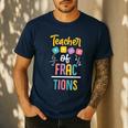 Teacher Of Fractions For Math Teacher Men's Casual T-Shirt Navy