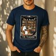 The Teacher Ghost Book Reading Books Lover Halloween Men's Casual T-Shirt Navy