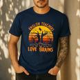 Teacher Halloween All English Teachers Love Brains Men's Casual T-Shirt Navy