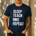 Teacher Hiking Shirt Teaching Hiker T Shirt Men's Casual T-Shirt Navy