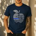 This Teacher Loves Her Police Officer Wife Saying Men's Casual T-Shirt Navy