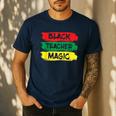 Teacher Magic Black History Month Educator For Men Women Men's Casual T-Shirt Navy Teacher Magic Black History Month Educator For Men Women Men's Casual T-Shirt Navy